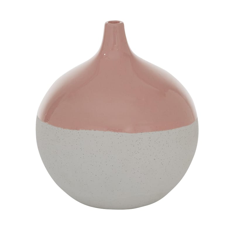 Ceramic Vase with Pink Top - Pink - Roche River Decor - Pink