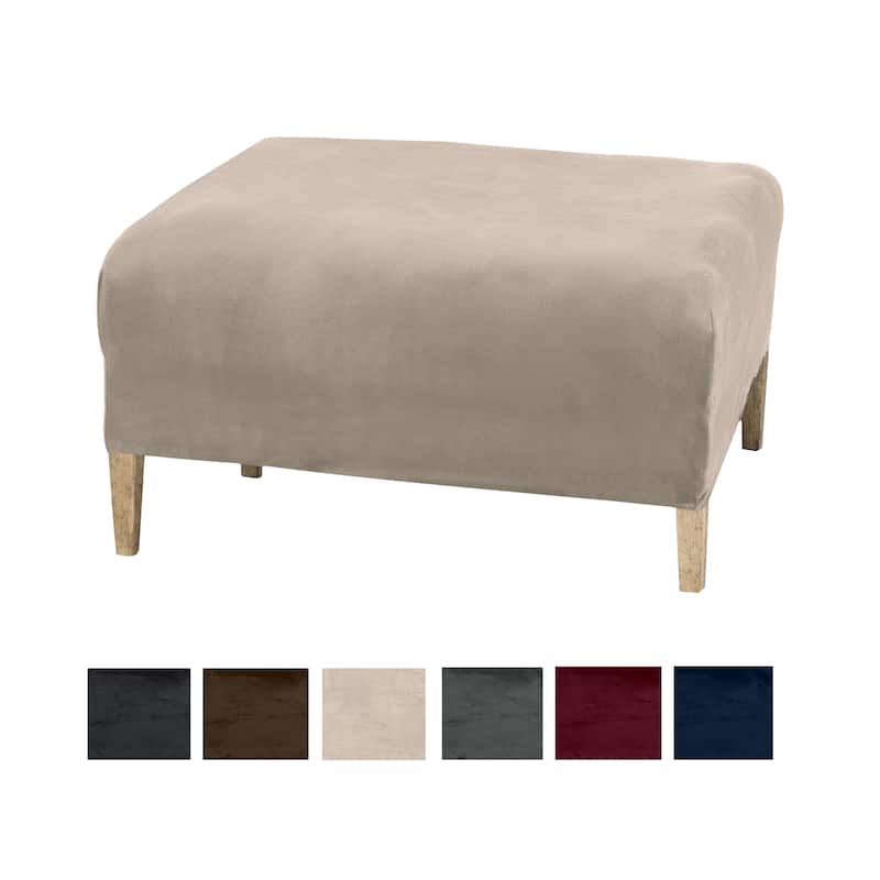 Premium Stretch Velvet-Plush Ottoman Slipcover