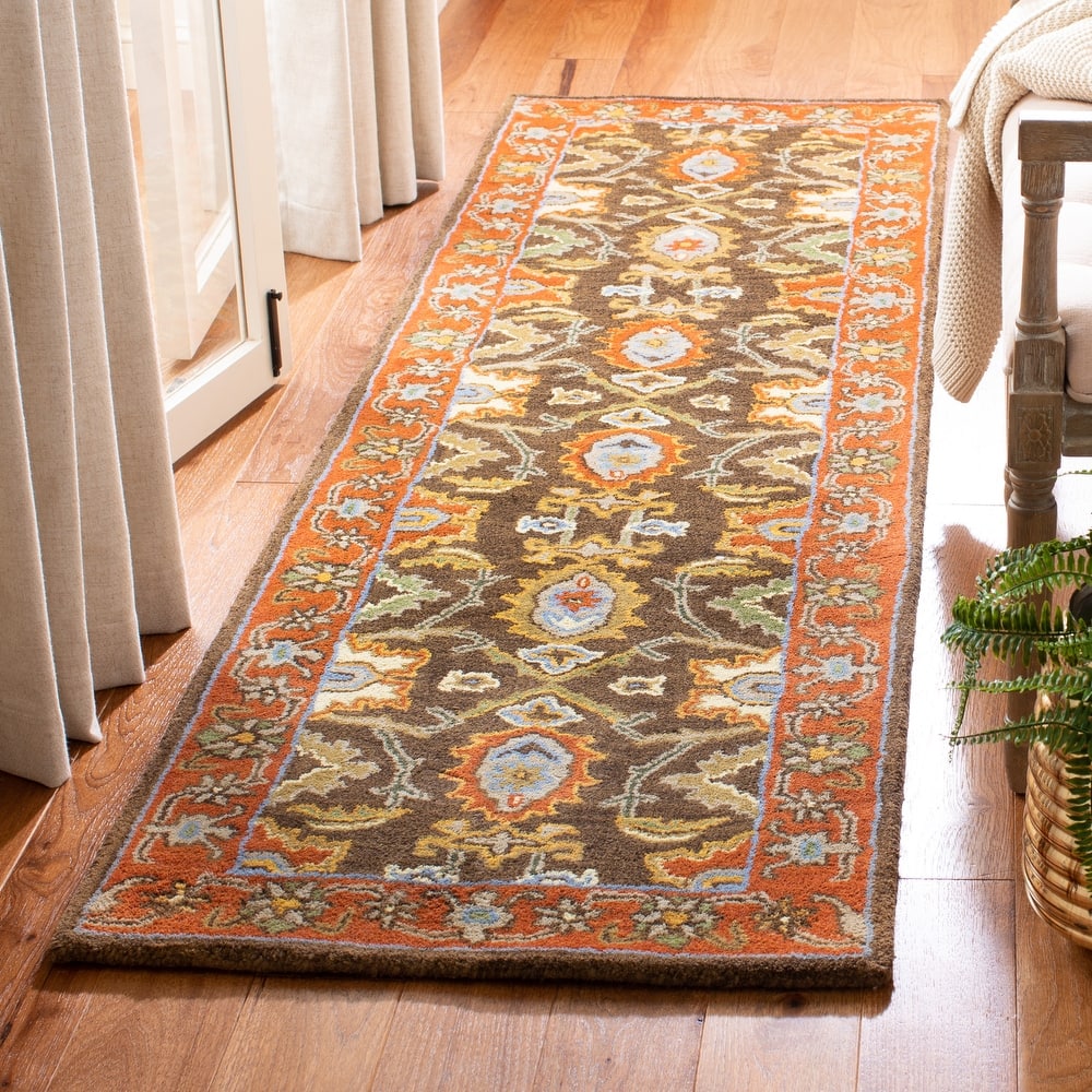 SAFAVIEH Handmade Heritage Dot Daisy Traditional Oriental Wool Rug