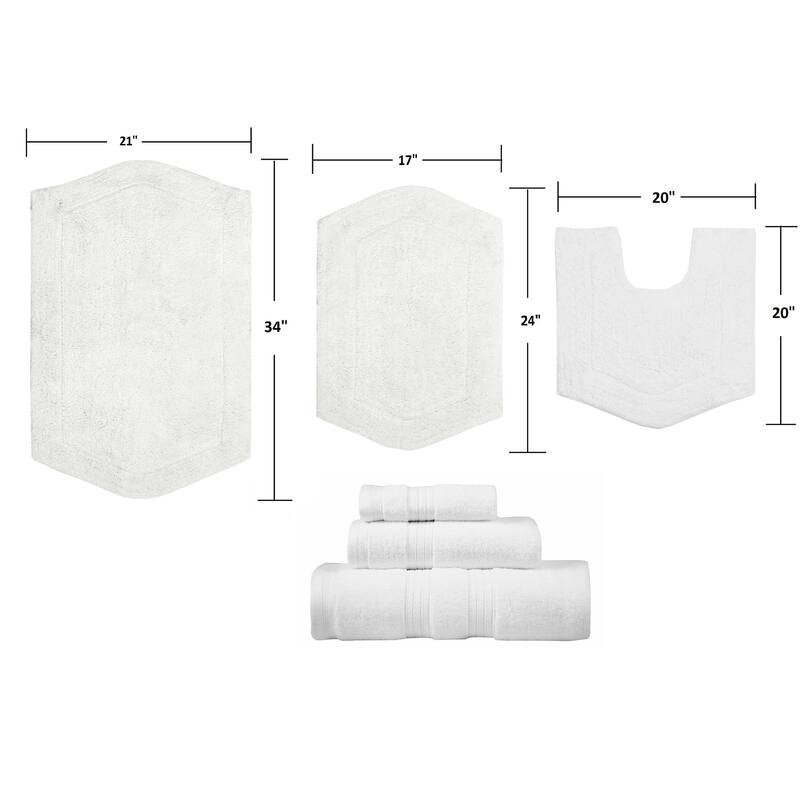 Home Weavers Waterford Collection Genuine Absorbent Cotton, Luxury 6 Piece set of Soft Rugss and Towels , Machine Washable