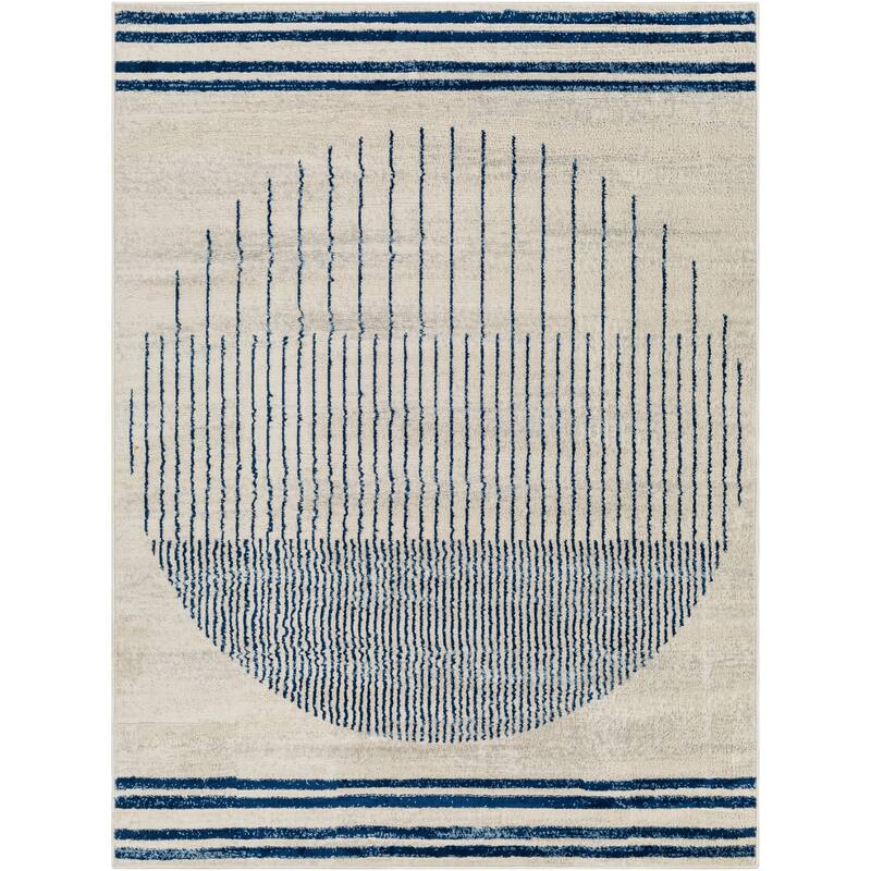 Artistic Weavers Joel Mod Black/Ivory Ombre Geometric Striped Area Rug