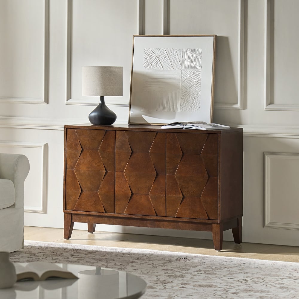 Glenda Contemporary 45''W Versatile 3-door Adjustable Shelf Storage Cabinet By HULALA HOME