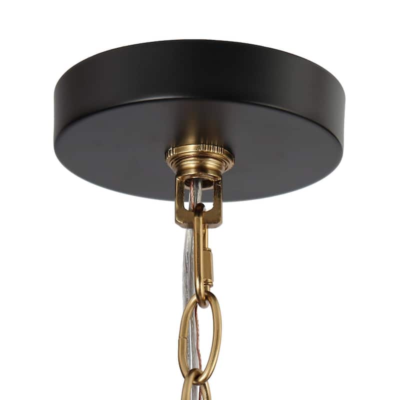 Modern 3-Light Black Gold Sputnik Chandelier Pendant Lights for Dining Room - 18" D x 17.5" H