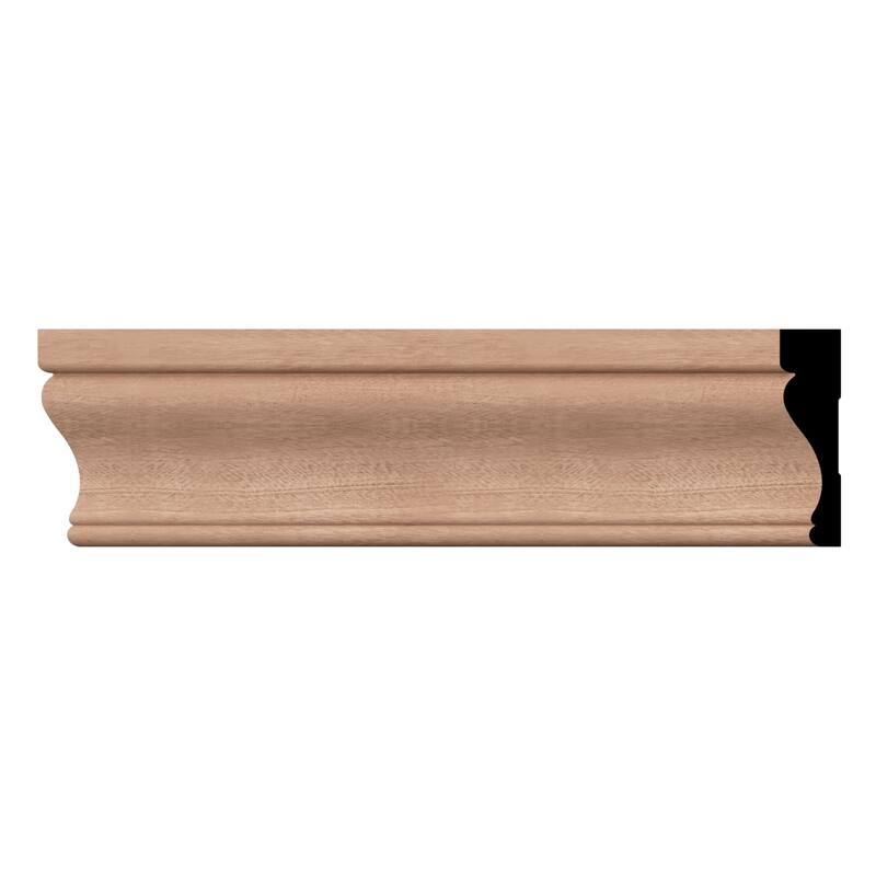 WM350 11/16-in D x 3-1/2-in W x 96-in L Americraft Solid Hardwood Stain Grade Flagler Casing Moulding - Sapele Mahogany
