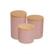 preview thumbnail 2 of 44, Retro Vine Texture Ceramic Canister (Set of 3) 2 Cup/2.5 Cup/3.5 Cup Capacity - Pale Mauve Vine