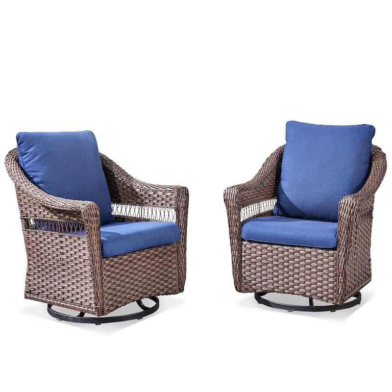 Pocassy Outdoor Swivel Chairs Patio Funiture Set