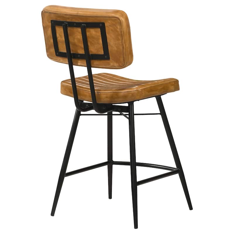 Partridge Leather Upholstered Counter Height Stools (Set of 2)