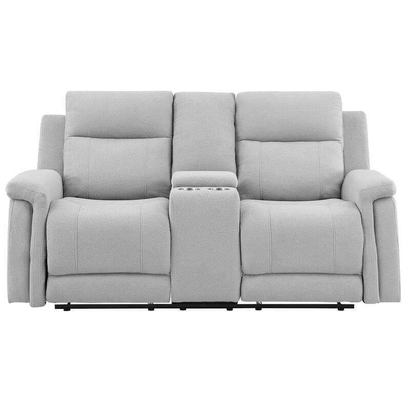 Grey Console Reclining Loveseat