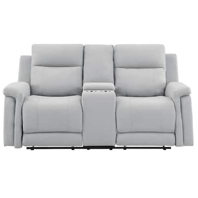 Grey Console Reclining Loveseat