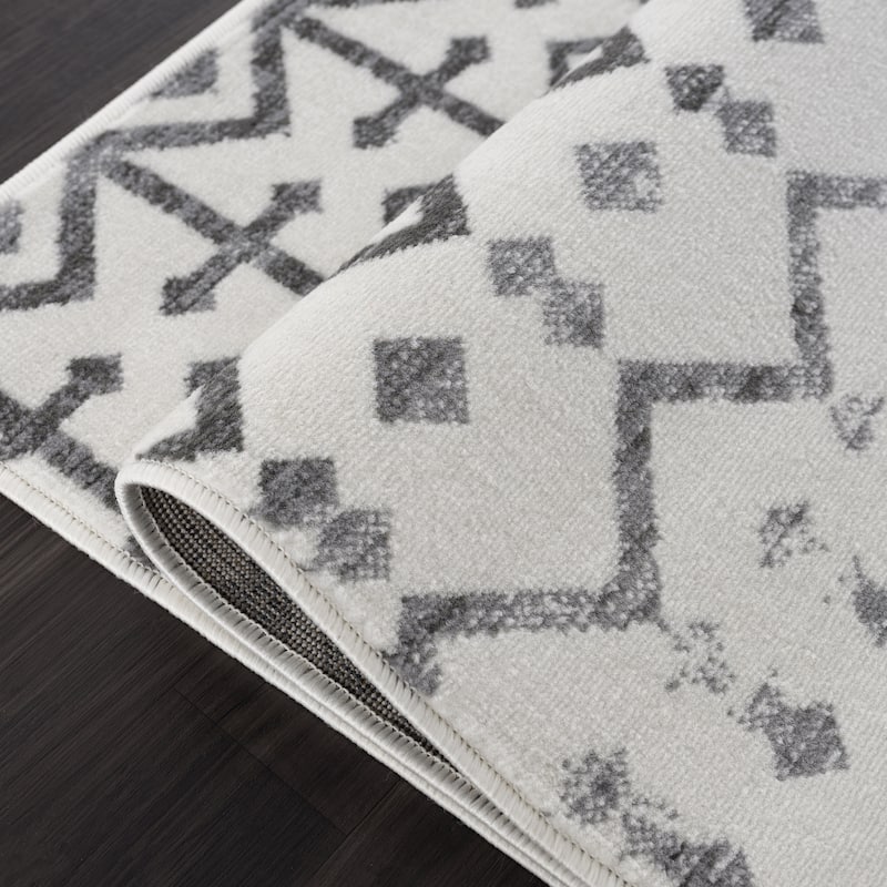 Beverly Rug Modern Bohemian Trellis Indoor Area Rug with Jute Backing for Living Room, Kitchen, Bedroom