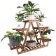 preview thumbnail 3 of 5, 6 Tiered Triangle Wood Plant Stand Corner Flower Shelf Indoor Outdoor