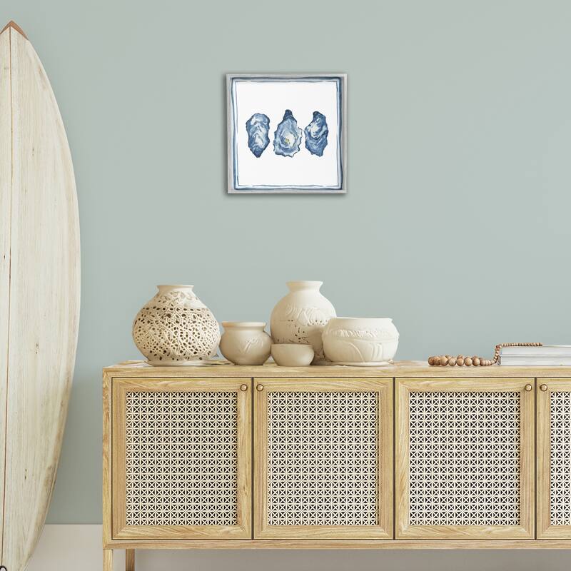Stupell Oyster Shell Trio Framed Giclee Art Design By Lucille Price