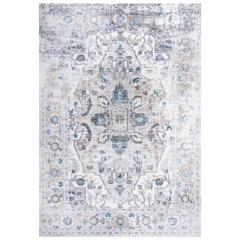 Alora Decor Lavish Rustic Blue Polypropylene/Polyester Area Rug