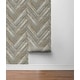 preview thumbnail 3 of 1, NextWall Chevron Wood Peel and Stick Removable Wallpaper - 20.5 in. W x 18 ft. L