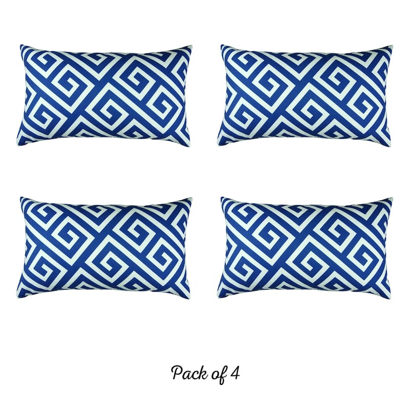 Greek Key Printed 12''x20'' Throw Pillow Cover (Set of 4)