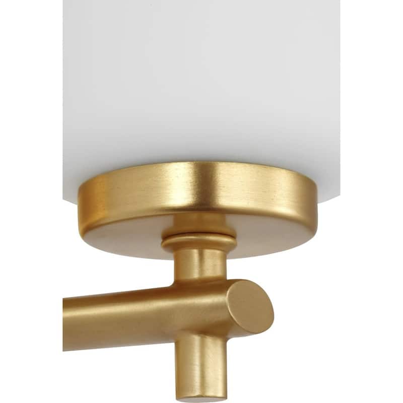 Adley Collection One-Light Satin Brass Etched Opal Glass New Traditional Bath Vanity Light - 4.5 in x 6 in x 7.75 in