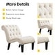 preview thumbnail 3 of 12, Andeworld Accent Chair for Bedroom Living Room Chairs Tufted Upholstered Lounge Chair with Wood Legs Linen Fabric