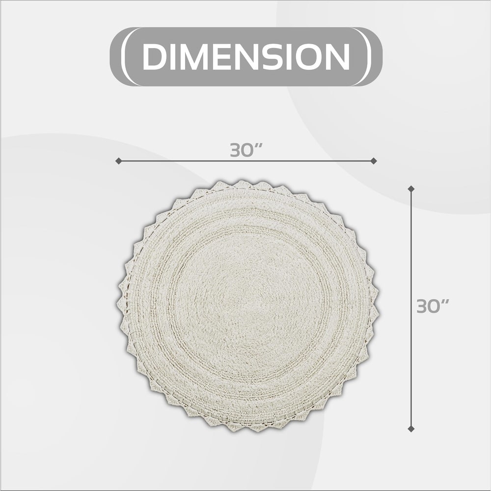 Better Trends Bath Rugs 100% Cotton Soft & Water Absorbent Reversible Tufted Bathroom Rug for Shower, Sink Mats Lilly Crochet