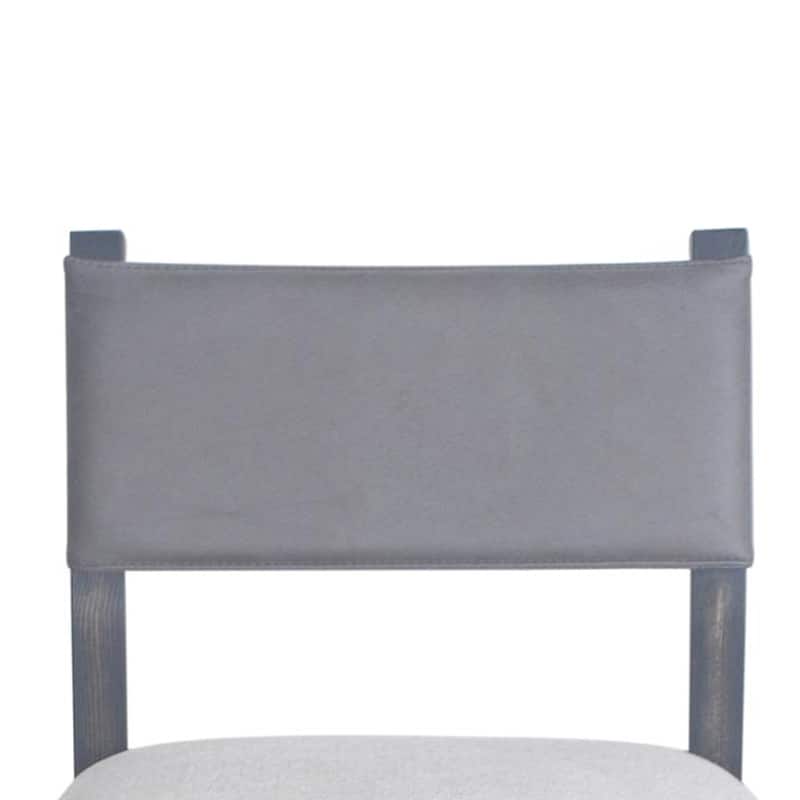 Liom Dining Side Chair Set of 2, Ash Gray Fabric, Blackwash Frame