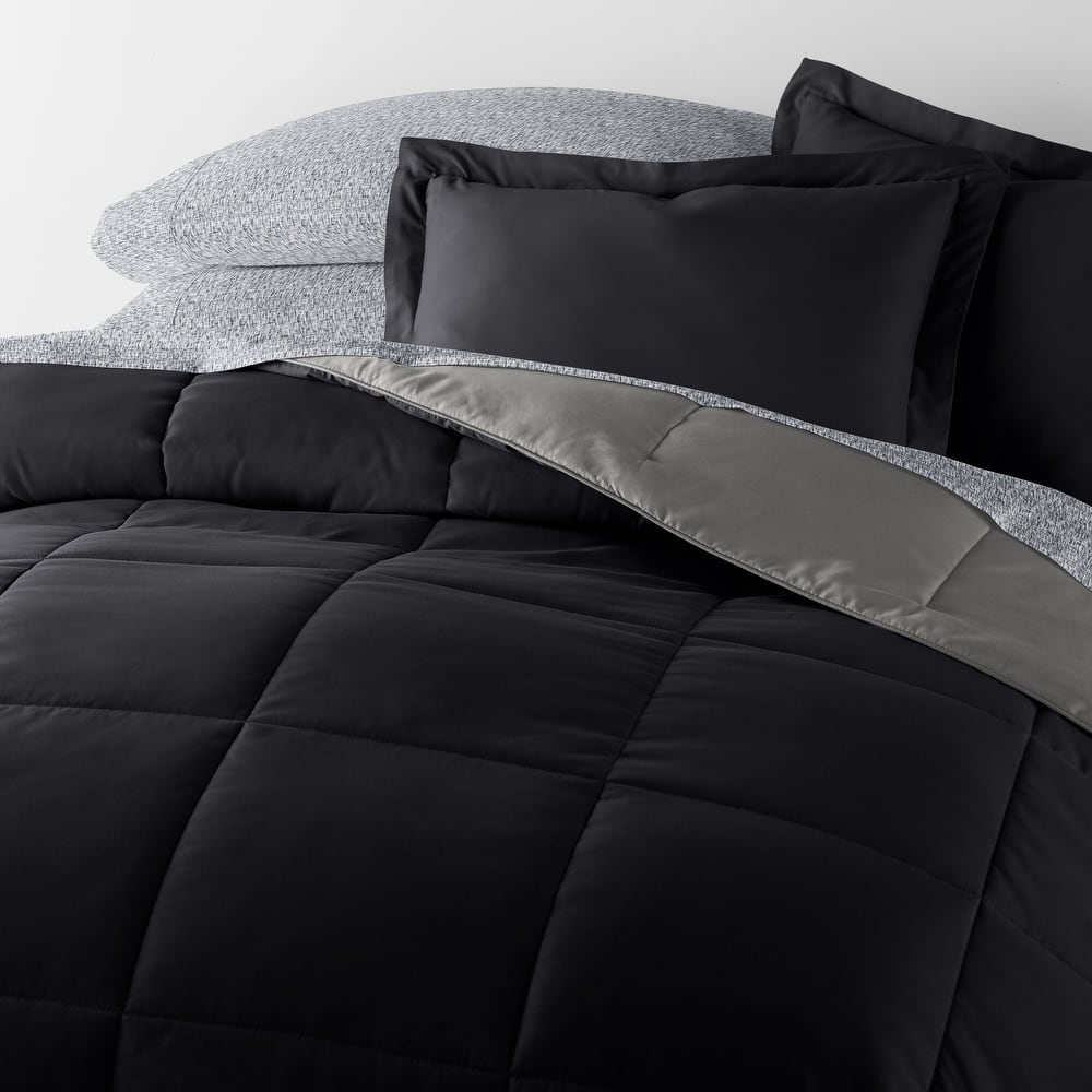 Becky Cameron 7pc Solid Reversible Comforter Bundle