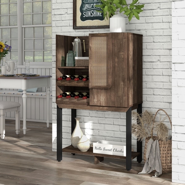 Kitchen hutch sales with wine rack