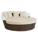 preview thumbnail 4 of 6, Ledel Outdoor 5-piece Rattan Wicker Daybed Round Sofa Set