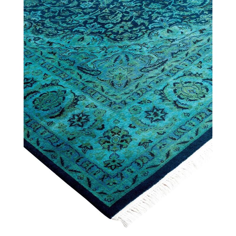 Fine Vibrance One-of-a-Kind Hand-Knotted Area Rug - Blue, 6' 2" x 9' 3" - 6' 2" x 9' 3"