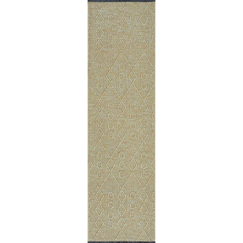 Alameda Solid Color Geometric Machine Washable Indoor Area Rug