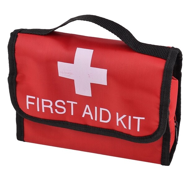 Home Outdoor Oxford Cloth Rectangle Emergency First Aid Rescue Storage Bag Red