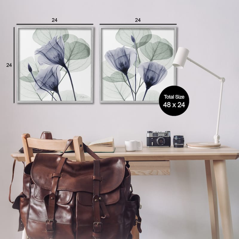 Stupell Fading Florals & Herbs Framed Giclee Art Design By Albert Koetsier (Set of 2)