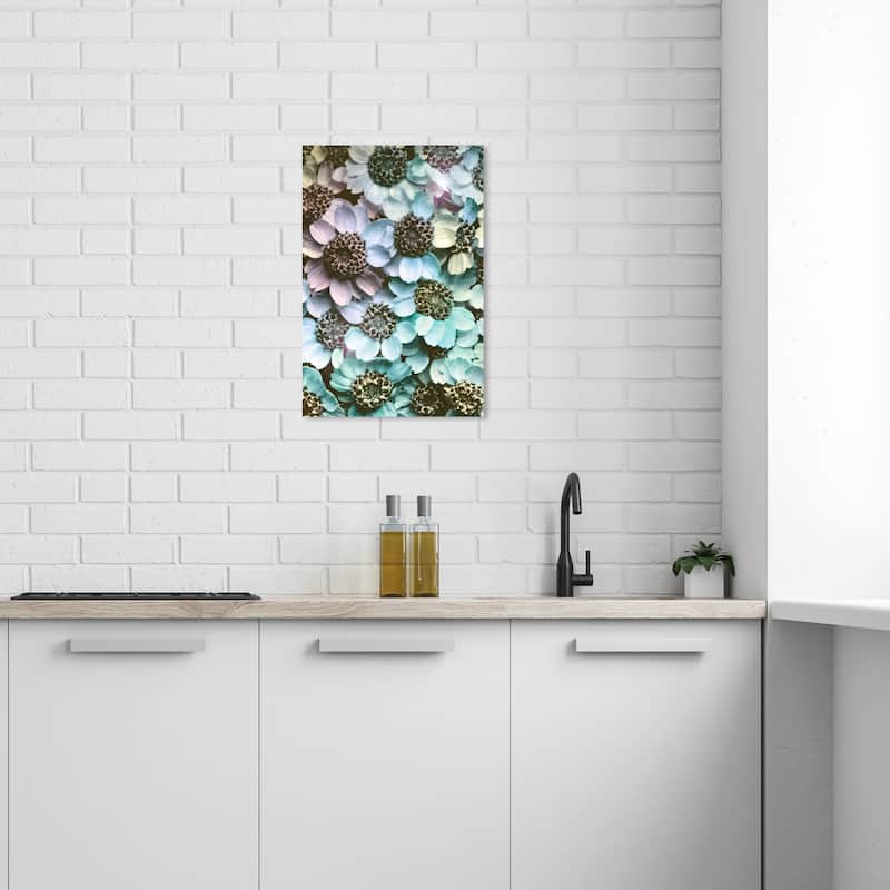Wynwood Studio Canvas Floral and Botanical Flowers Set Up Blue and Light Blue Modern & Contemporary Wall Art Canvas Print - 24 x 16