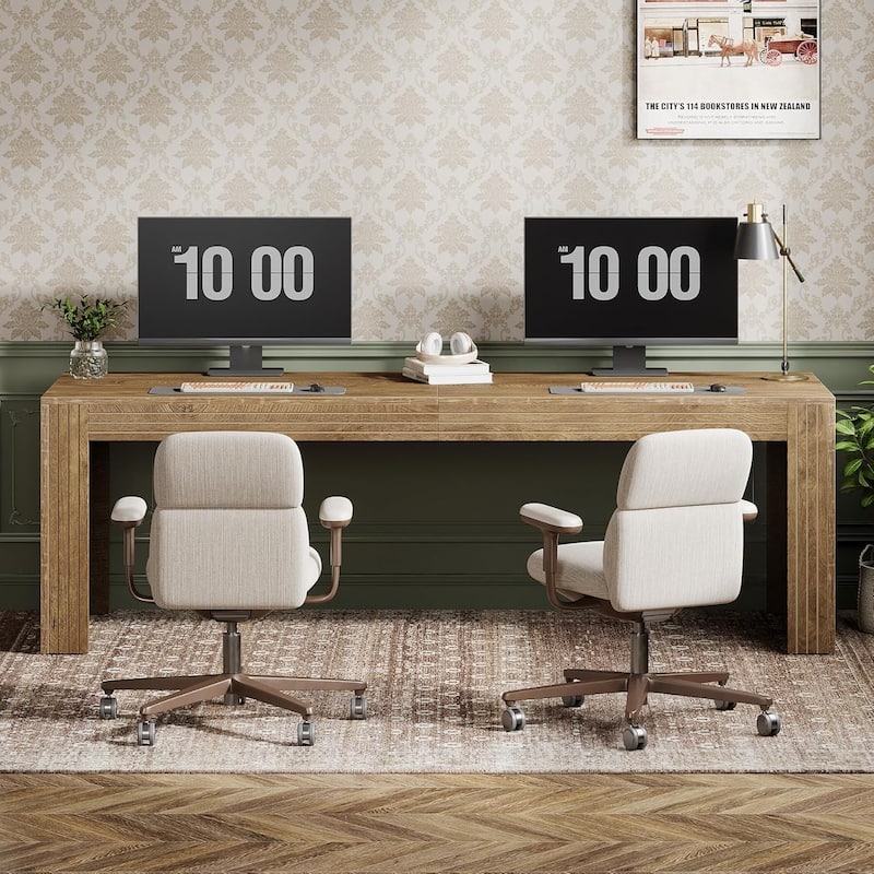 79 Inch Two Person Desk, Extra Long Desk Computer Desk for Home Office