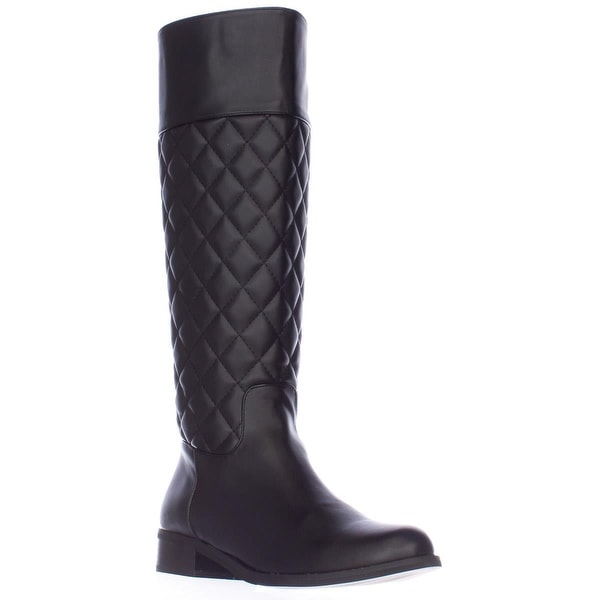black quilted riding boots