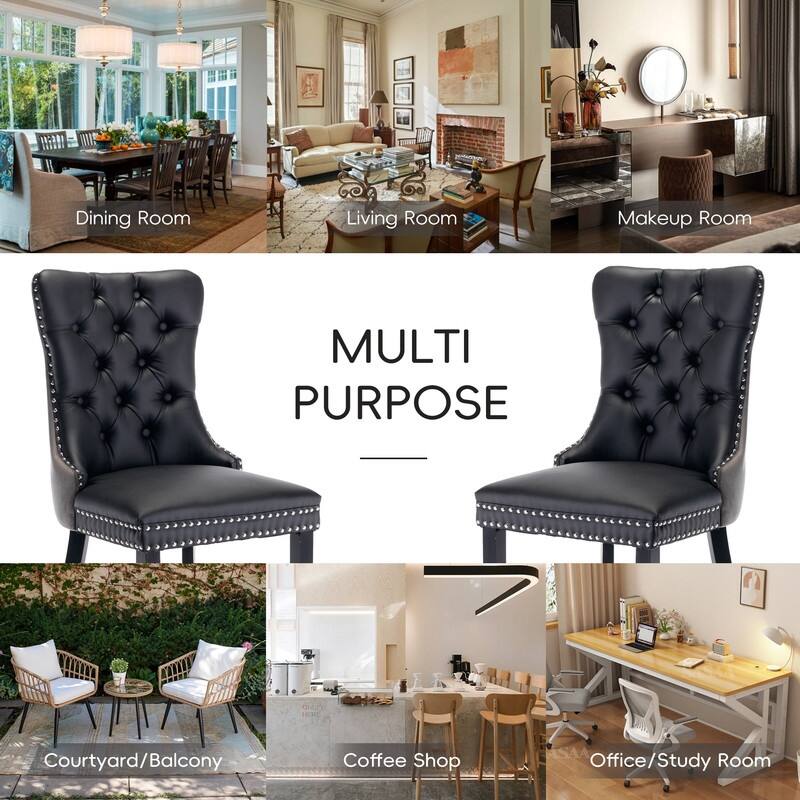 Tufted Naliheads Solid Wood Upholstered Dining Chairs (Set of 4)