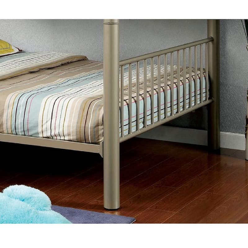 Metal Full Bunk Bed in Metallic Gold