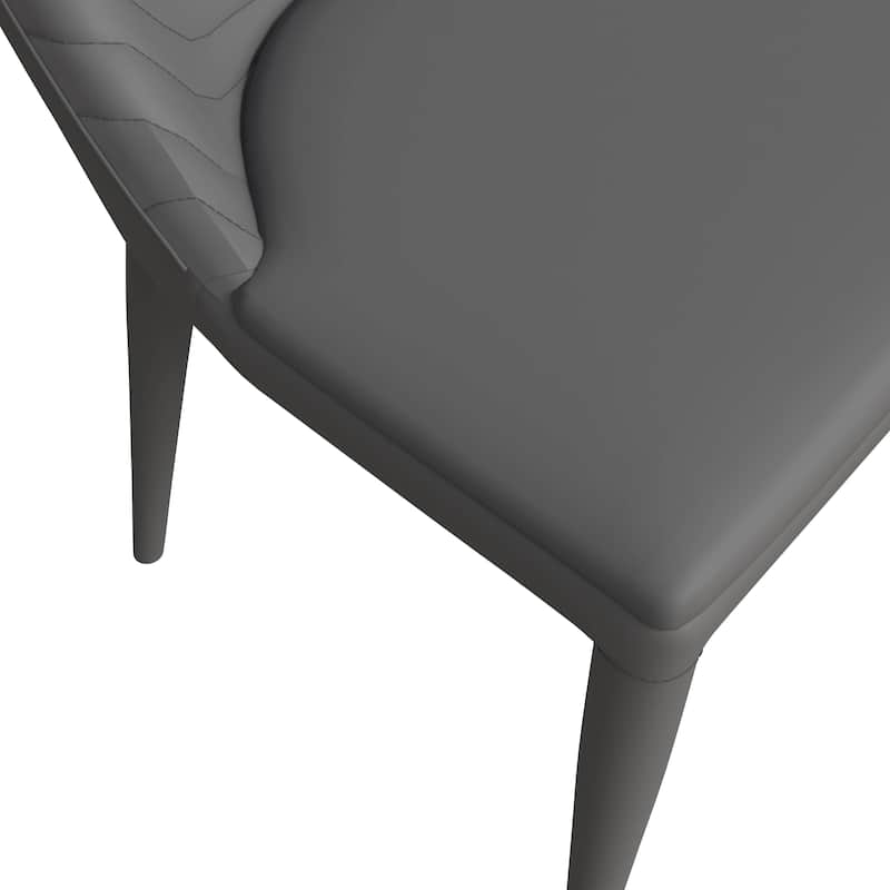 Seville Dining Chair Upholstered in Leather with Iron Legs Set of 4