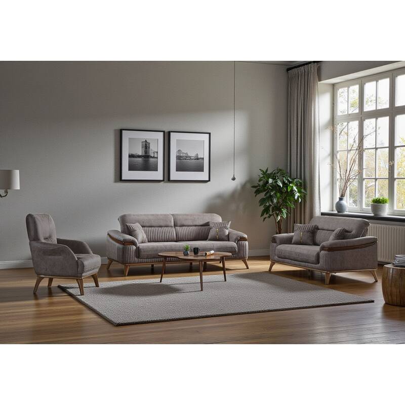 Weston 4 Pieces Living Room Sets 1 Sofa 1 Loveseat 2 Chair - Grey
