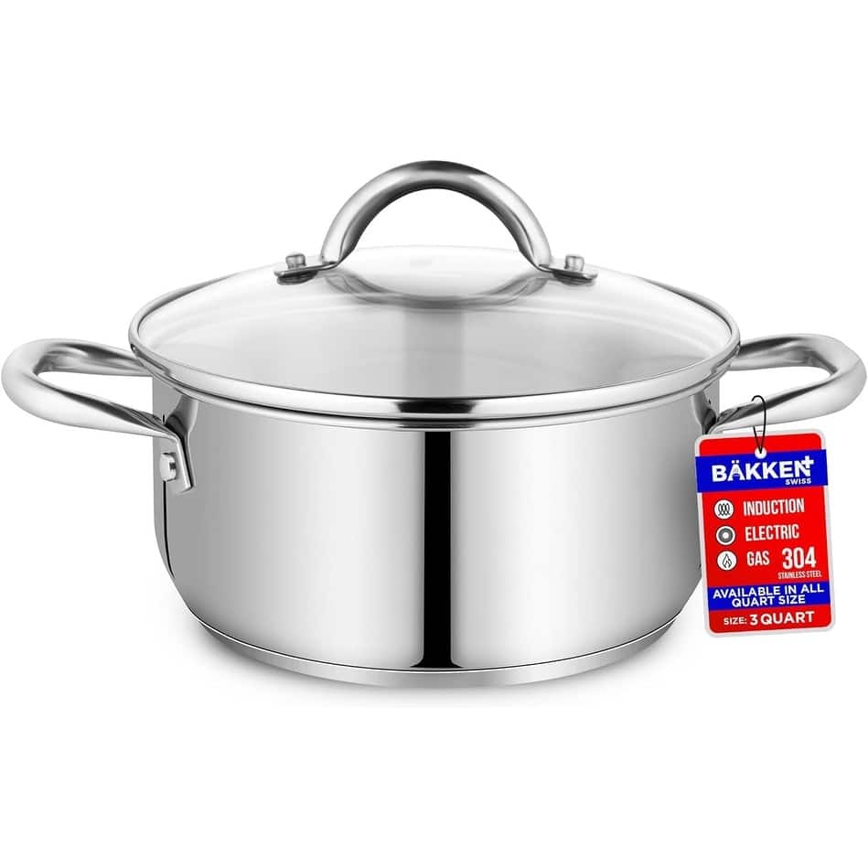 Bakken-Swiss Deluxe Stainless Steel Stockpot Tempered Glass