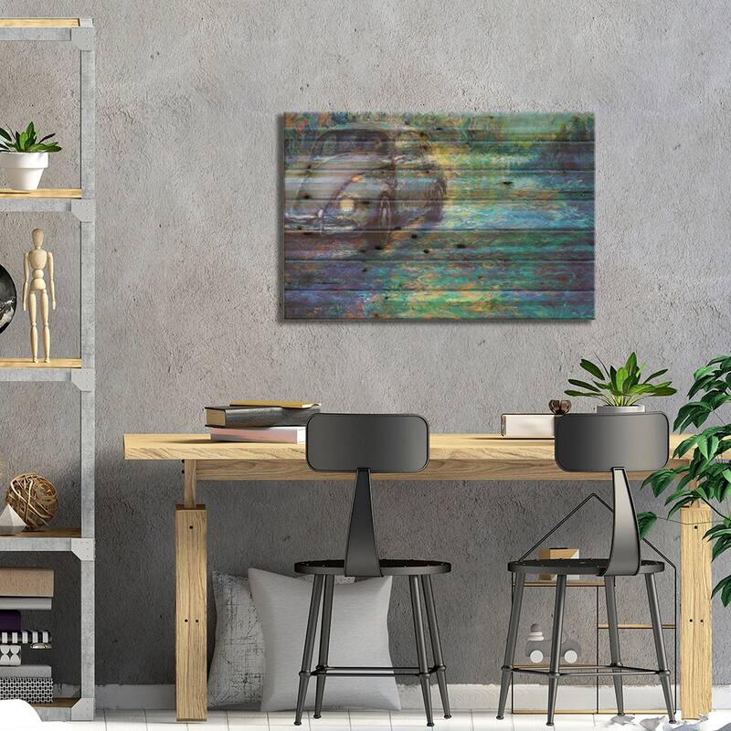 Chinchilla Grey Print On Wood by Iris Scott - Multi-Color