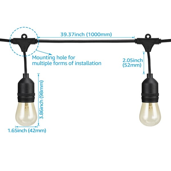 50ft Outdoor String Lights Vintage Bulb Hanging Light Bulbs Included On Sale Bed Bath Beyond 16053372