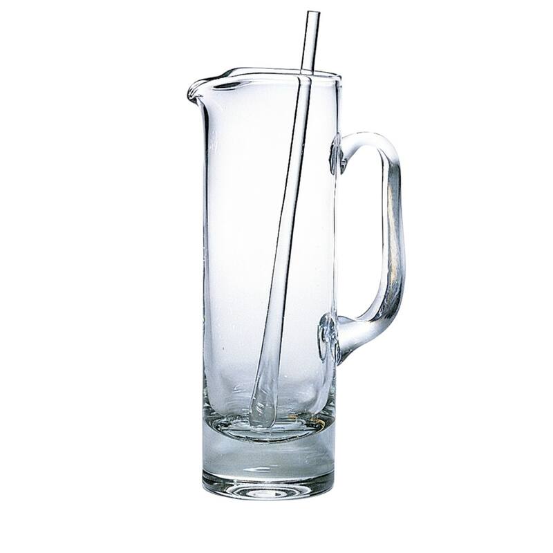 HomeRoots 13" Clear Lead Free Crystal Martini Pitcher And Stirrer