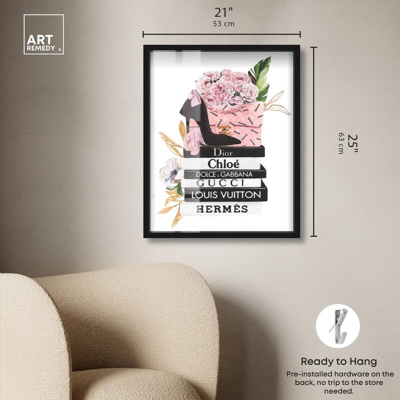 Floral Books Stack Shadowbox by Art Remedy