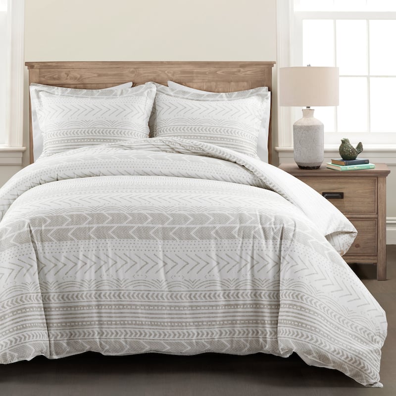 Lush Decor Hygge Geo Reversible 3 Piece Cotton Duvet Set