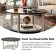 preview thumbnail 9 of 22, COZAYH Farmhouse Coffee Table with Storage Shelf, Rustic Round Country Accent Table with Stunning Radial Pattern, End table