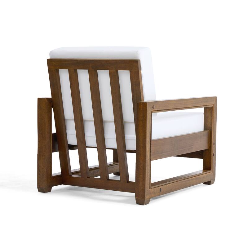 3-Piece Teak Wood Chair Outdoor Patio Conversation Set with Table