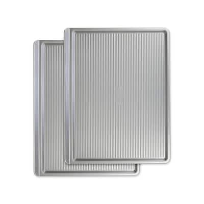 Bakeware Cookie Sheet, Warp Resistant Nonstick Baking Pan, Made in the USA from Aluminized Steel, Large Set of 2