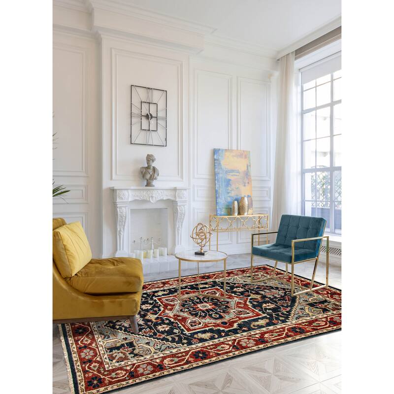 ECARPETGALLERY Hand-knotted Jules Serapi Teal Wool Rug - 5'11 x 9'2