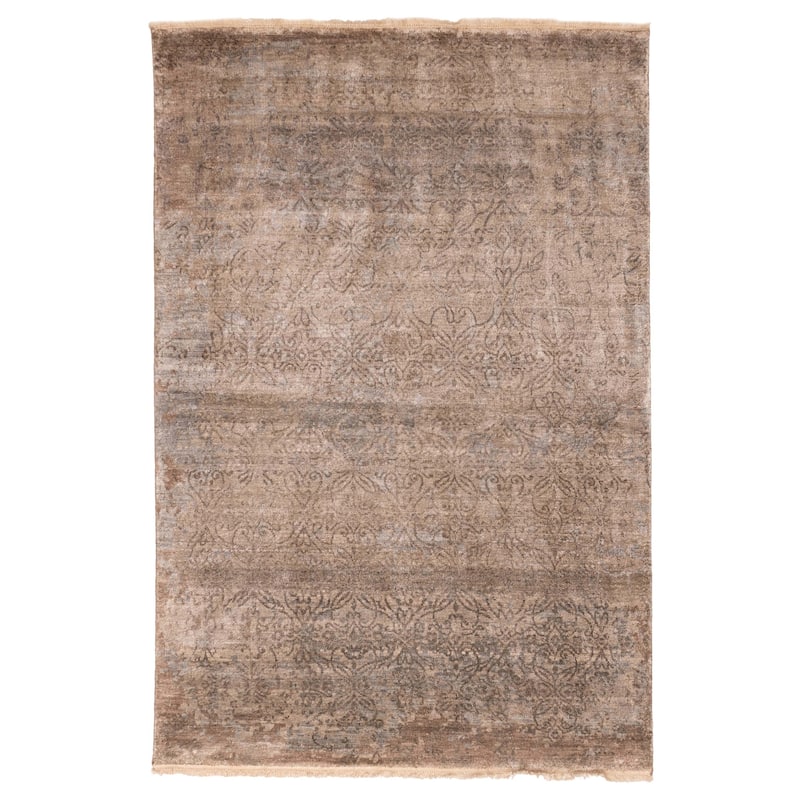 ECARPETGALLERY Hand-knotted Legacy Taupe Silk Rug - 5'3 x 7'7