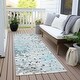 preview thumbnail 38 of 101, Machine Washable Indoor/Outdoor Modern Splatter Chantille Rug Teal - 2'3" x 7'6"
