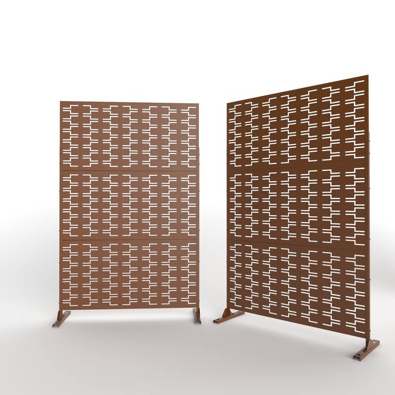 Metal Privacy Screen Panel Free Standing Bricks - 76x47